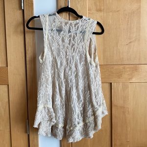 Cream, lace Free People top